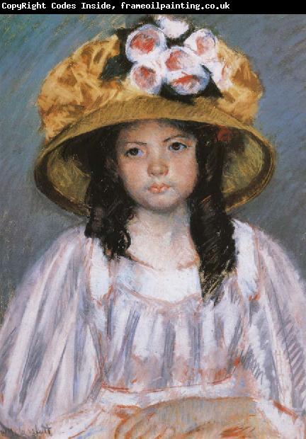 Mary Cassatt Fillette au Grand Chapeau